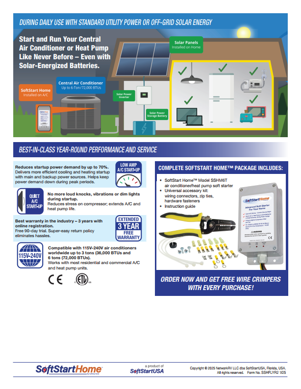 SoftStartHome Product sheet with solar power